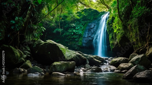Discover the Beauty of El Yunque's Juan Diego Falls: A Tranquil Waterfall in the Lush Puerto Rican Landscape