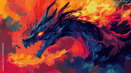 Fiery Abstract Dragon Art Breathtaking Digital Painting