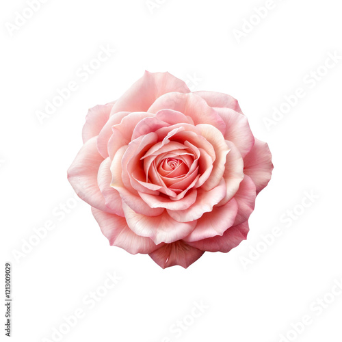 Pink Rose in Bloom: A close-up of a perfectly formed pink rose, showcasing delicate petals and intricate textures. This floral image exudes elegance and beauty.