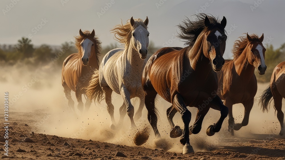 Fototapeta premium horses in the desert