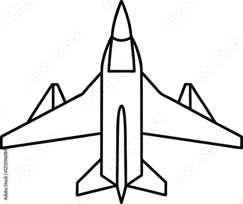 Sukhoi su 35 aircraft line art vector 