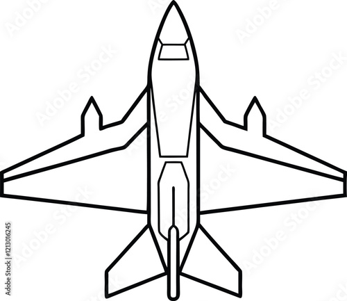 Sukhoi su 35 aircraft line art vector