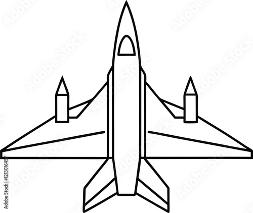 Sukhoi su 35 aircraft line art vector 