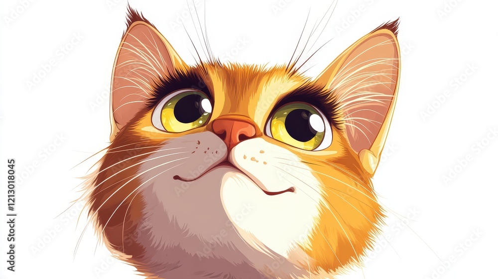 Adorable Ginger Kitten Looking Upwards With Big Eyes Adorable Ginger Kitten Looking Upwards With Big Eyes