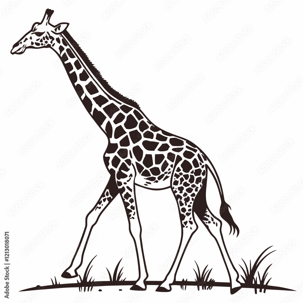 Naklejka premium giraffe silhouette vector illustration