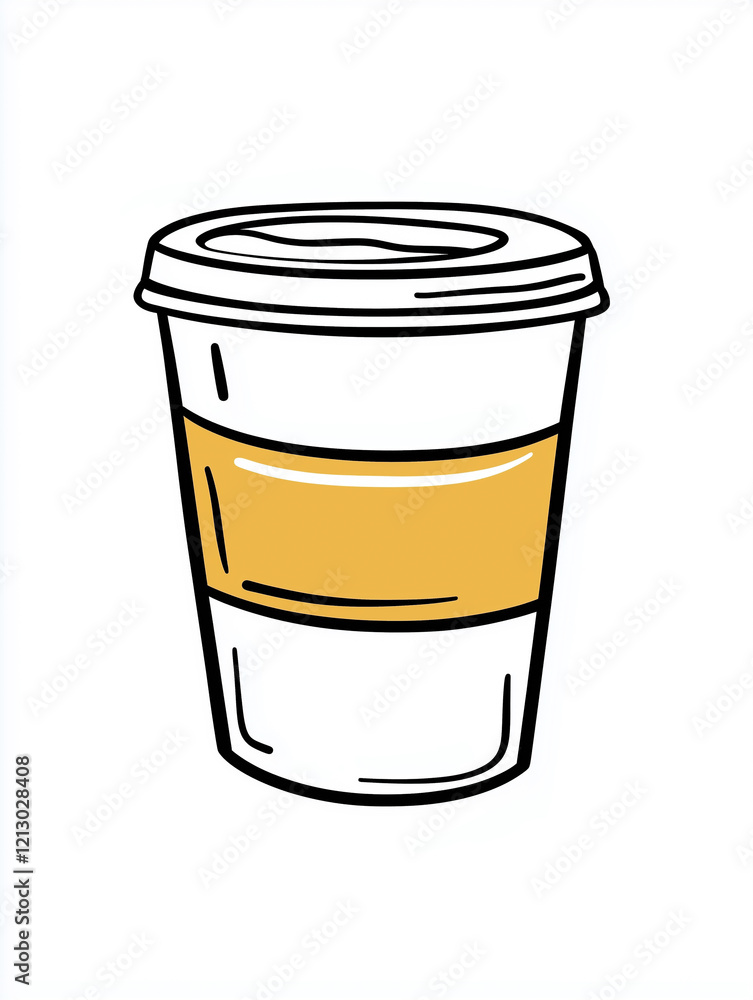 illustration of a paper cup coffee on white background illustration of a paper cup coffee on white background