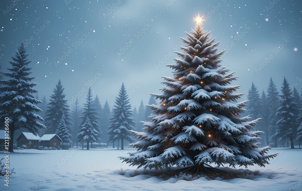 christmas tree with snow christmas tree with snow