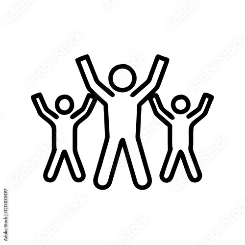 Jubelnde Gemeinschaft oder Sport Kurs Symbol 