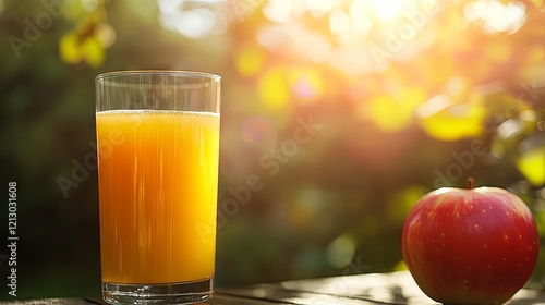 Apple Juice in a Glass, Summer Refreshment