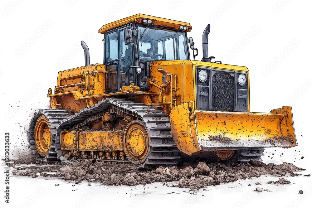 Yellow Bulldozer isolated on white background. Bulldozer icon. Construction Vehicle. Yellow Construction Bulldozer. Heavy yellow bulldozer on a white. Bulldozer tractor isolated on white Yellow Bulldozer isolated on white background. Bulldozer icon. Construction Vehicle. Yellow Construction Bulldozer. Heavy yellow bulldozer on a white. Bulldozer tractor isolated on white