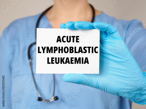 Acute lymphoblastic leukaemia text title diagnoses medical background photo