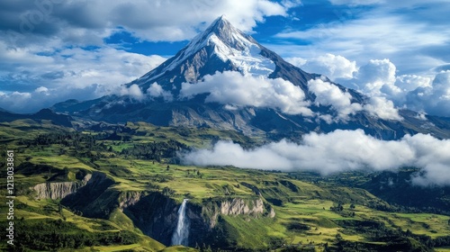 Majestic Andean Peak: A Breathtaking Panorama of Ecuadorian Highlands