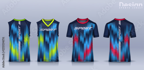 t-shirt sport design template, Soccer jersey mockup for football club, Running singlet,basketball Tank top.	