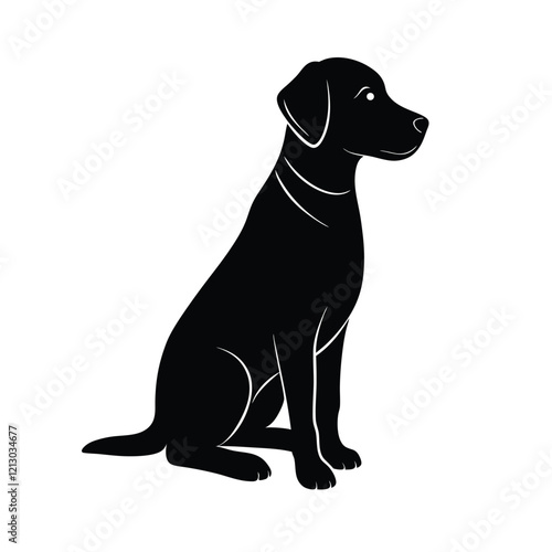 labrador retriever silhouette vector illustration