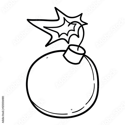 Hand drawn doodle bomb on white background.
