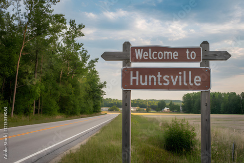 Welcome to Huntsville Alabama Wooden Sign with Rustic Charm and Southern Hospitality in the Heart of the United States