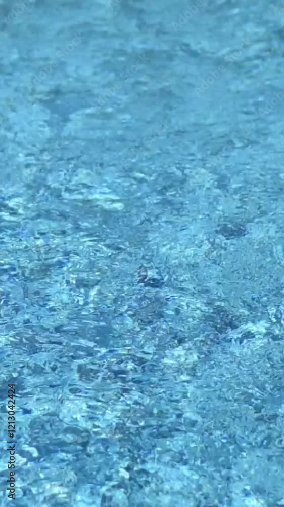 Vertical screen Rippled Surface of Clear Blue Water Close-up view of rippled water surface with vibrant blue hue texture captures movement reflections, evoking sense of calm freshness Vertical screen Rippled Surface of Clear Blue Water Close-up view of rippled water surface with vibrant blue hue texture captures movement reflections, evoking sense of calm freshness