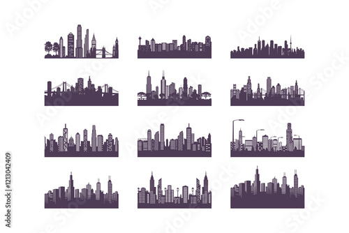 city silhouette set