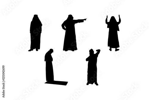 Wallpaper Mural Arabian man silhouette set  Torontodigital.ca