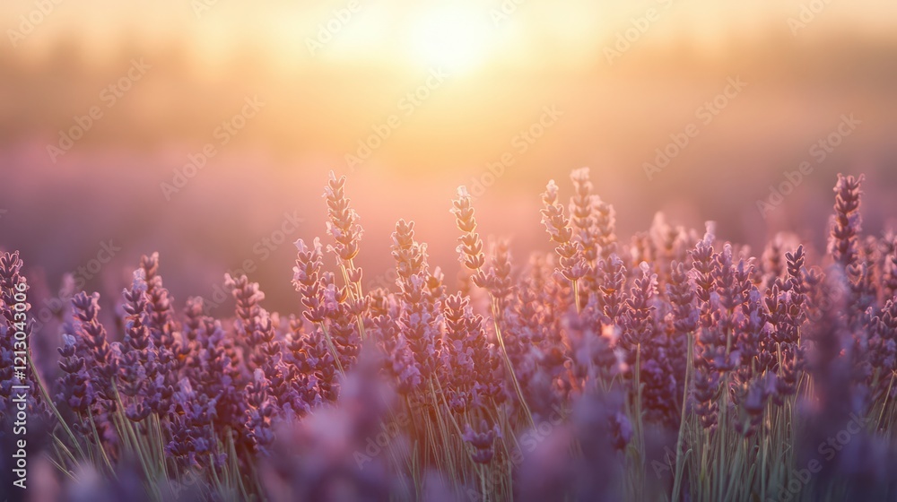 A vibrant sunrise over a field of lavender, with the morning light casting soft shadows over the flowers. A vibrant sunrise over a field of lavender, with the morning light casting soft shadows over the flowers.