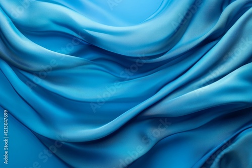 Wallpaper Mural Abstract Blue Fabric Swirls - Elegant blue fabric flowing in the air, symbolizing serenity, grace, fluidity, luxury, and movement. Torontodigital.ca