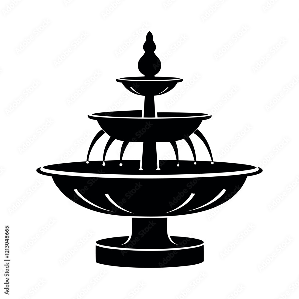 Artificial Fountain silhouette vector illustration Artificial Fountain silhouette vector illustration