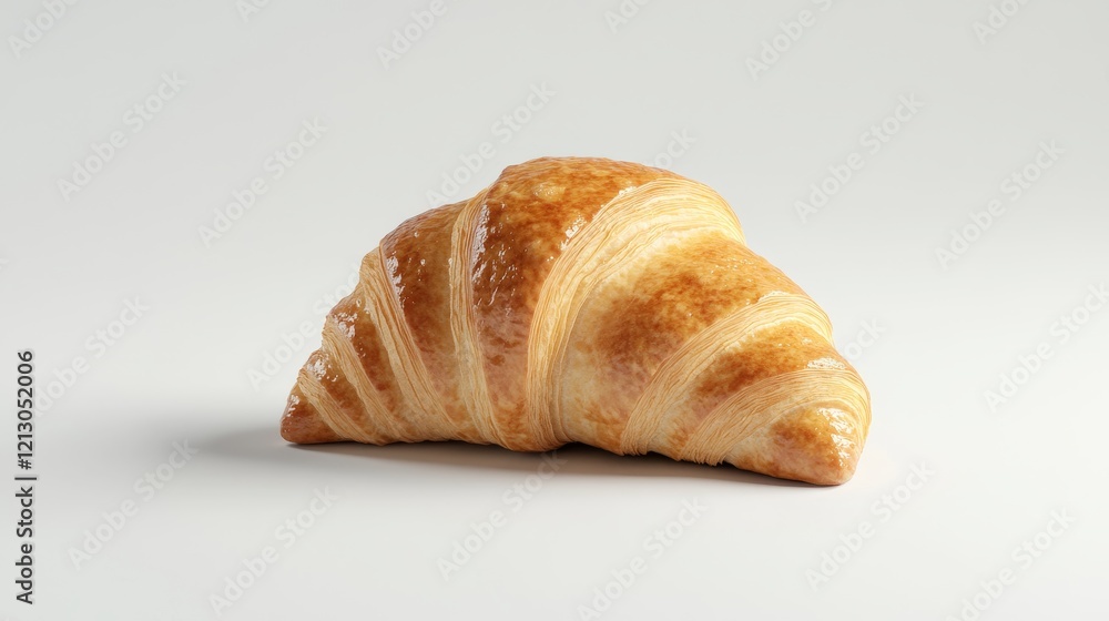 Golden Brown Croissant Delight - A single, freshly baked croissant, golden brown and flaky, sits on a white background. Perfect for bakery or food websites. Golden Brown Croissant Delight - A single, freshly baked croissant, golden brown and flaky, sits on a white background. Perfect for bakery or food websites.