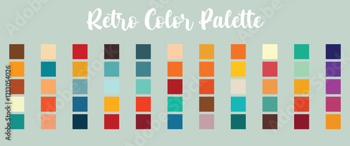 retro color palette vector illustration