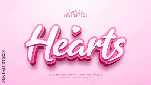Editable sweet hearts 3d text effect, love text style effect