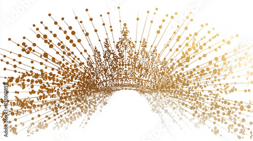 A striking digital composition of a carnival crown featuring intricate golden details and a radiant sunburst effect, evoking elegance, celebration, and festive grandeur in an abstract style. photo