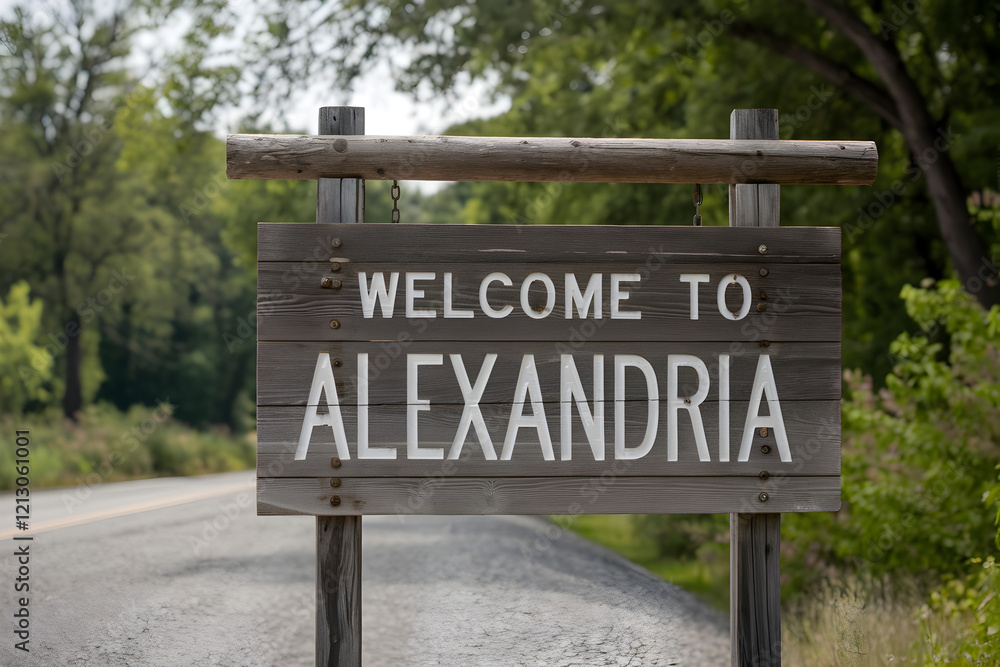 Welcome to Alexandria Virginia Wooden Sign with Rustic Charm and Southern Hospitality, Historic Cityscape and State Pride, United States Travel Destination Welcome to Alexandria Virginia Wooden Sign with Rustic Charm and Southern Hospitality, Historic Cityscape and State Pride, United States Travel Destination