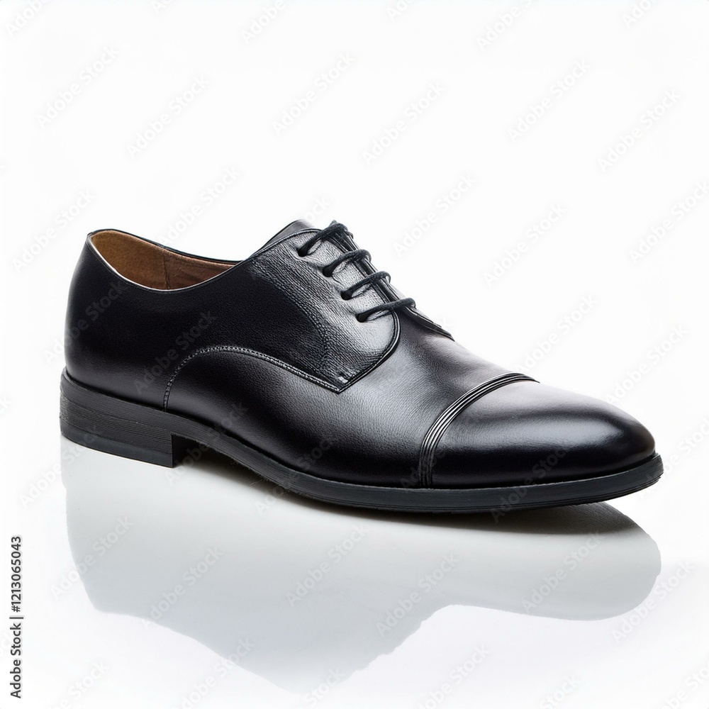 black leather mans' shoe on a white background black leather mans' shoe on a white background