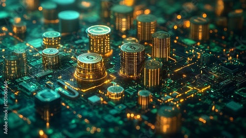 Cryptocurrency Cityscape: A Futuristic Vision of Digital Finance