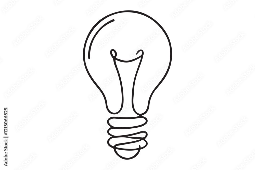 One continuous single line hand drawing of big lamp One continuous single line hand drawing of big lamp
