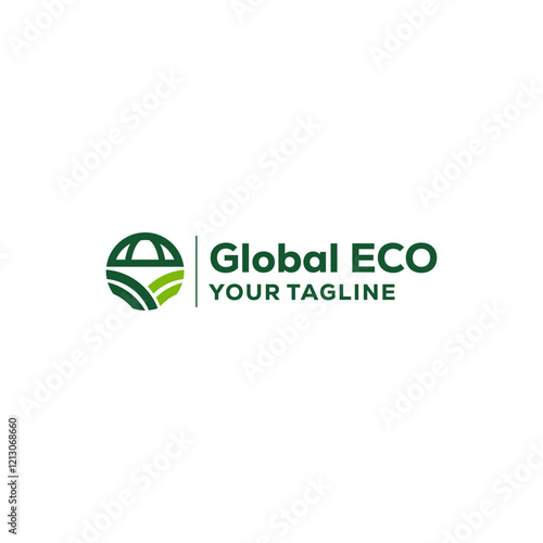 go green globe logo for companies in the green field, environment, landsscape