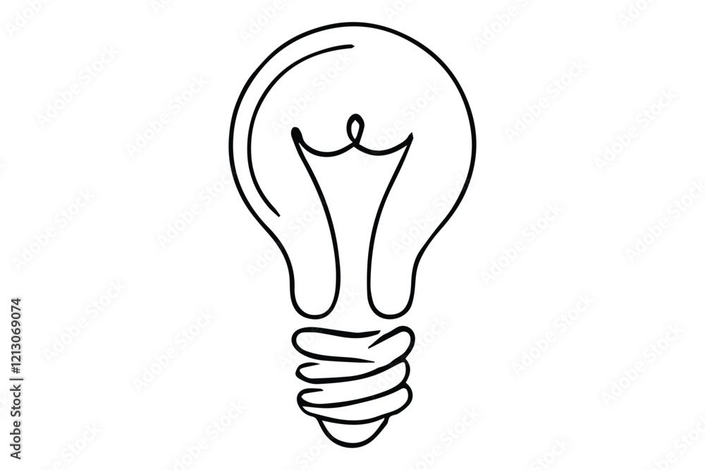 One continuous single line hand drawing of big lamp One continuous single line hand drawing of big lamp