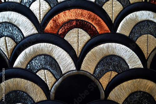 Abstract Art Deco Fan Shaped Textile Design photo