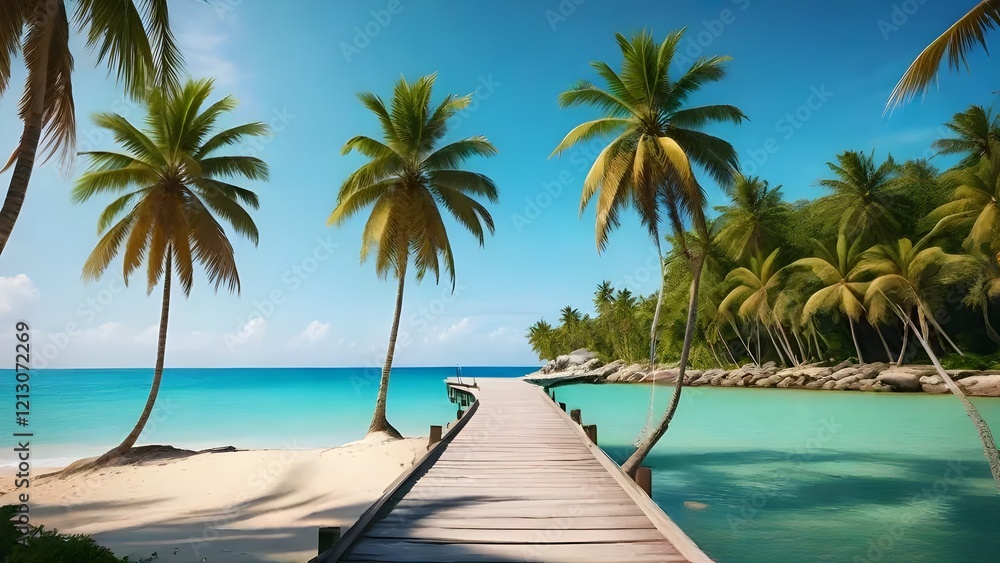 beach with palm trees beach with palm trees