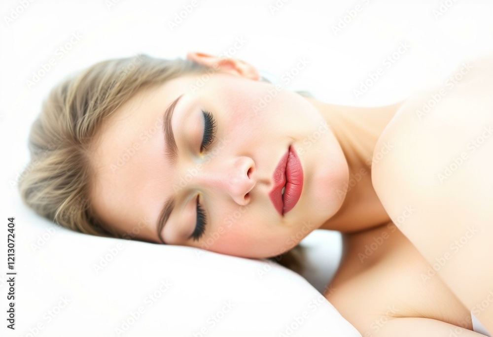 Portrait of a sleeping female with a tilted face Portrait of a sleeping female with a tilted face