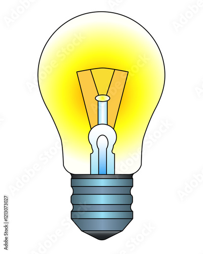 Light bulb. Burning incandescent lamp - vector full color illustration. A vintage light bulb is a symbol of an idea, an invention, an idea that has come. Included Light Bulb	