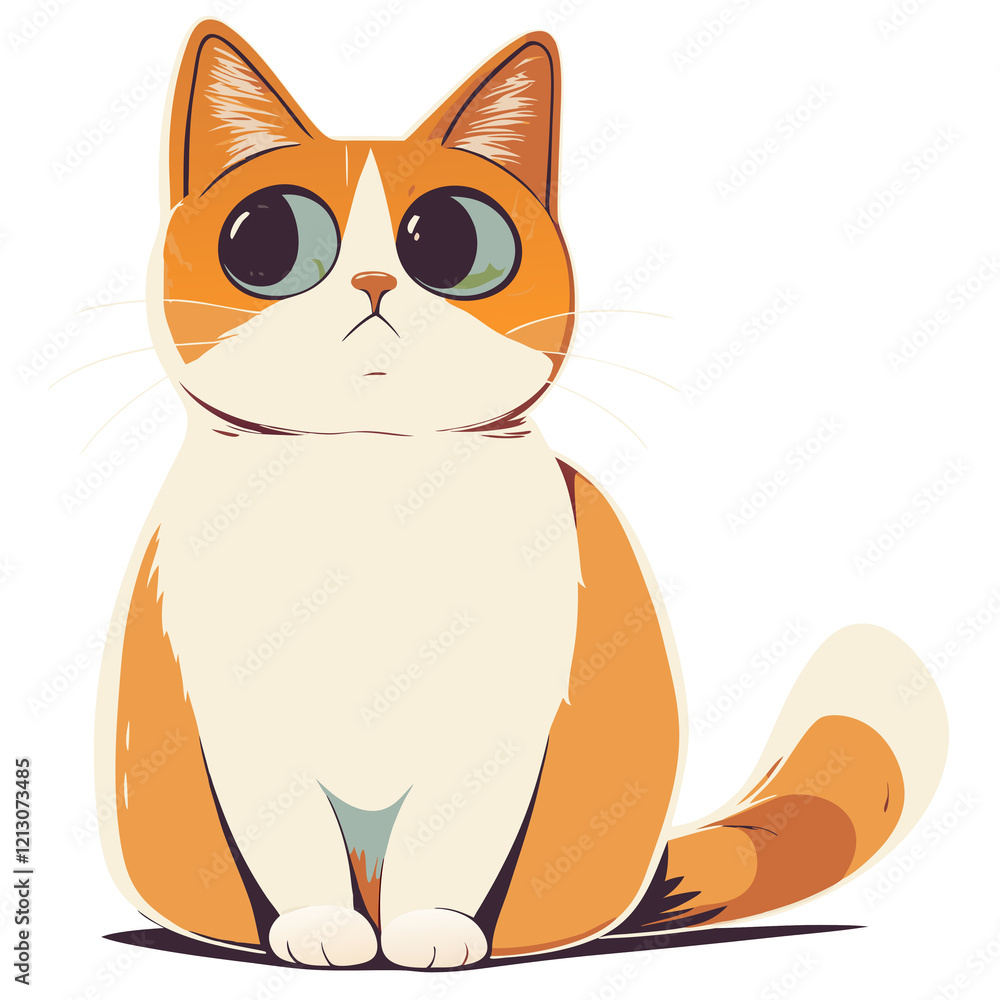 Fototapeta premium Cute cartoon cat illustration