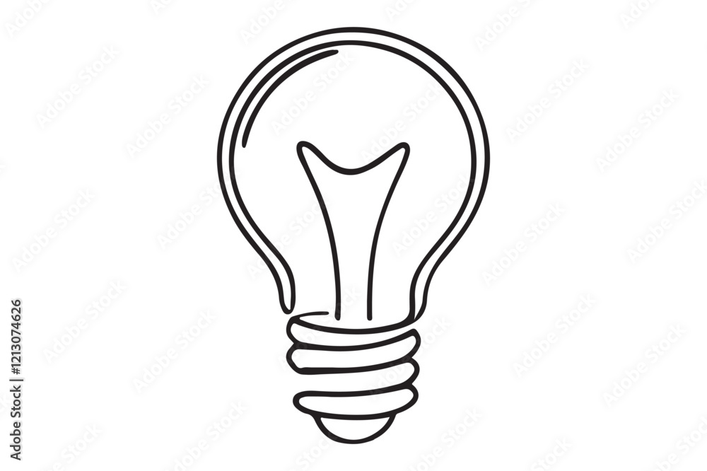 One continuous single line hand drawing of big lamp One continuous single line hand drawing of big lamp
