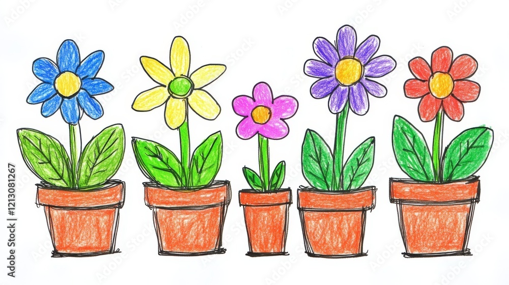 Cute floral simple doodle botanical art. Flowers, leaves, greenery kid style drawings. Crayon pencil vector. Spring, summer childish blosooms. Cute floral simple doodle botanical art. Flowers, leaves, greenery kid style drawings. Crayon pencil vector. Spring, summer childish blosooms.