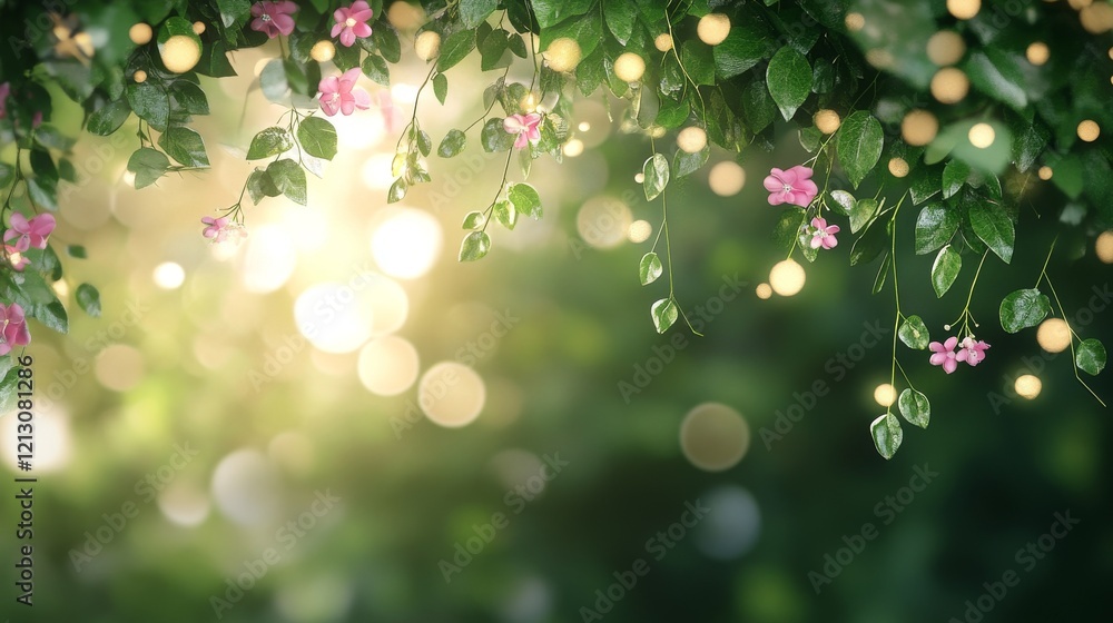 Emerald greenery forest foliage vector background. Green garden trees wedding invitation. Summer leaves card texture. Bokeh lights art.Rustic style save the date.Elegant outdoor party template garland Emerald greenery forest foliage vector background. Green garden trees wedding invitation. Summer leaves card texture. Bokeh lights art.Rustic style save the date.Elegant outdoor party template garland