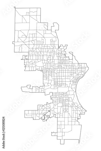 Milwaukee Neighborhoods: Vector Map of Brew City's Diverse Communities photo