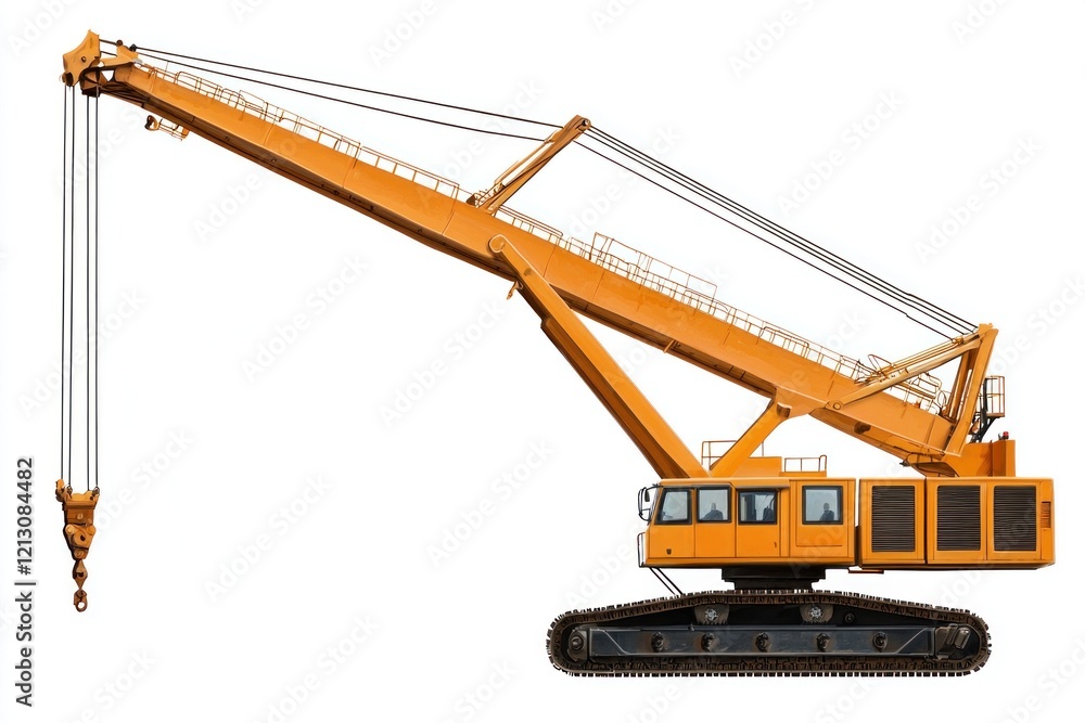 Crawler Crane isolated on white background. Crane icon. Heavy Machinery isolated on white. Construction Crane. Crawler Crane Design Element. Crane Vehicle Isolated for Designers. Crawler Crane isolated on white background. Crane icon. Heavy Machinery isolated on white. Construction Crane. Crawler Crane Design Element. Crane Vehicle Isolated for Designers.