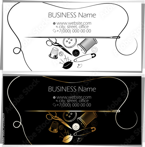 Business card concept for cutting and sewing