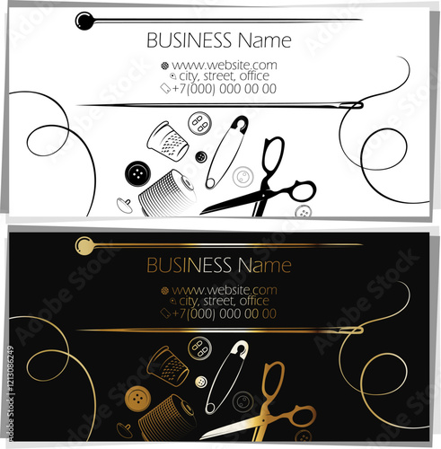 Business card unique concept for cutting and sewing
