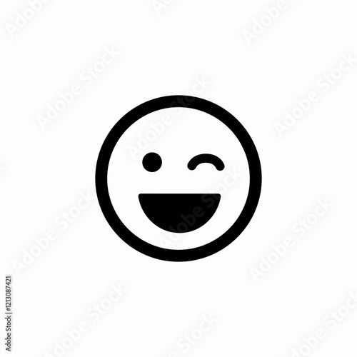 eye closed wide smile icon sign vector