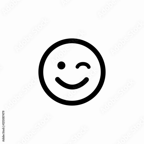 eye wink mood icon sign vector